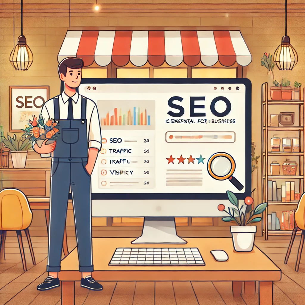 Warum SEO für kleine Unternehmen unverzichtbar ist 26 SEO für kleine Unternehmen. Warum SEO für kleine Unternehmen unverzichtbar ist. Das Bild zeigt einen Kleinunternehmer der durch lokales SEO mehr Kunden generiert.