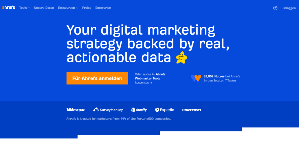 Bestes seo-tool -ahref Startseite